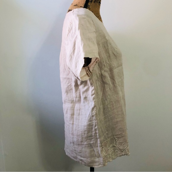 Lina Tomei Linen Blouse Size Large - Picture 3 of 13